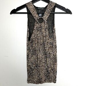 Kenneth Cole Animal Print 100% Silk Sleeveless Tank Top Blouse